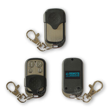 Foresee compatible garage & gate remote control front + back views