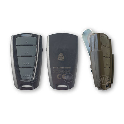 New PR4 sun visor style black & 4 grey rubber buttons remote for Gatemaster gates