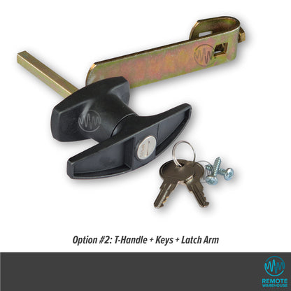 Heller skyline garage & shed rear fix T Handle with latch arm, keys & fixings