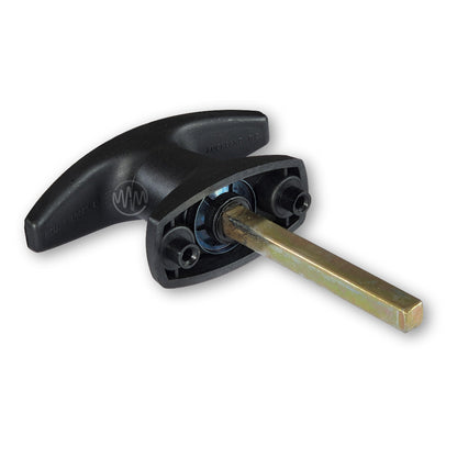 Black plastic 46mm rear fix Heller T-Handle for garages & sheds