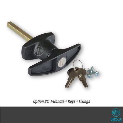 Heller skyline garage & shed rear fix T Handle with keys & fixings