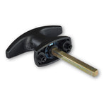 Black plastic 46mm Heller T-Handle for ute canopies 