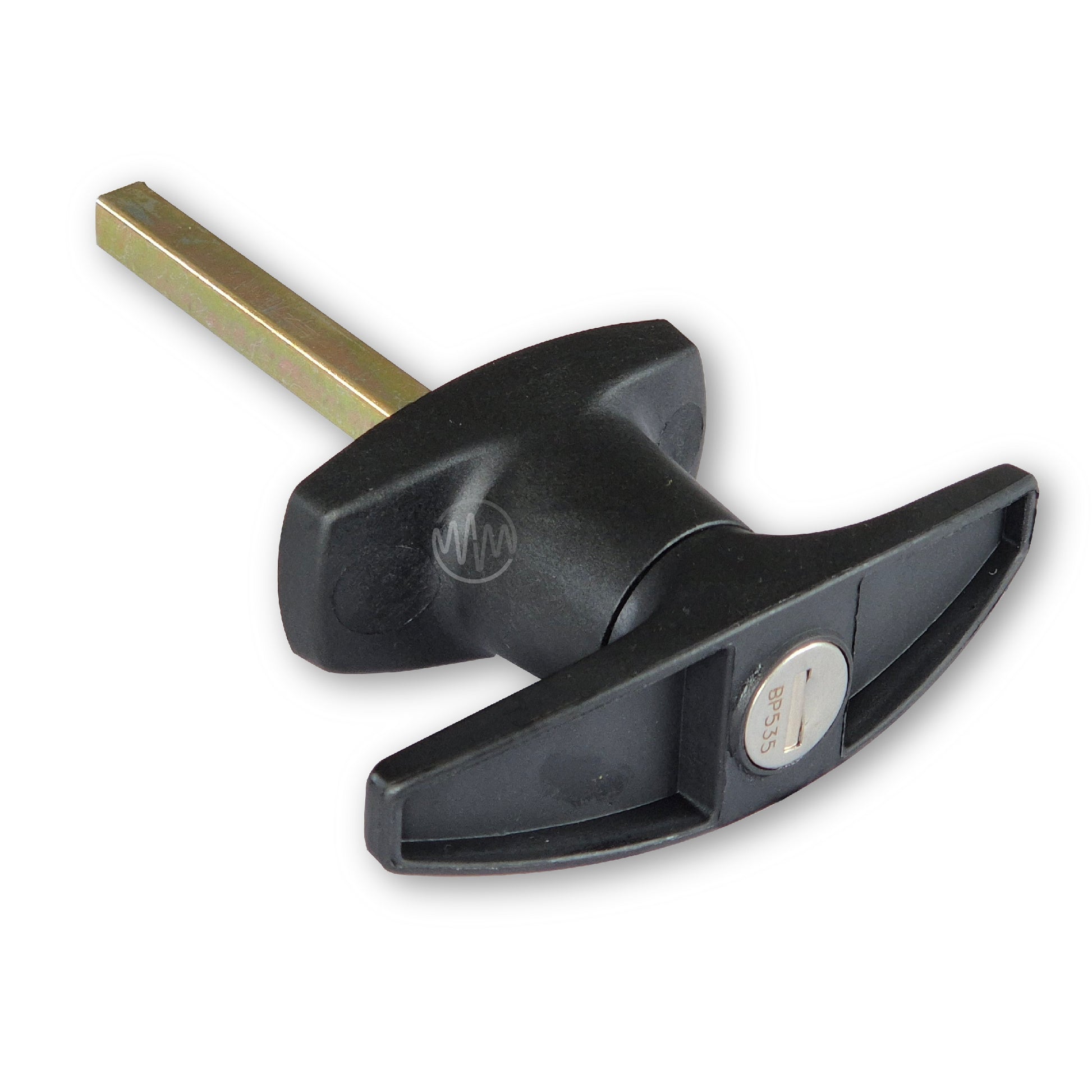 Black plastic 46mm Heller T-Handle for ute canopies 