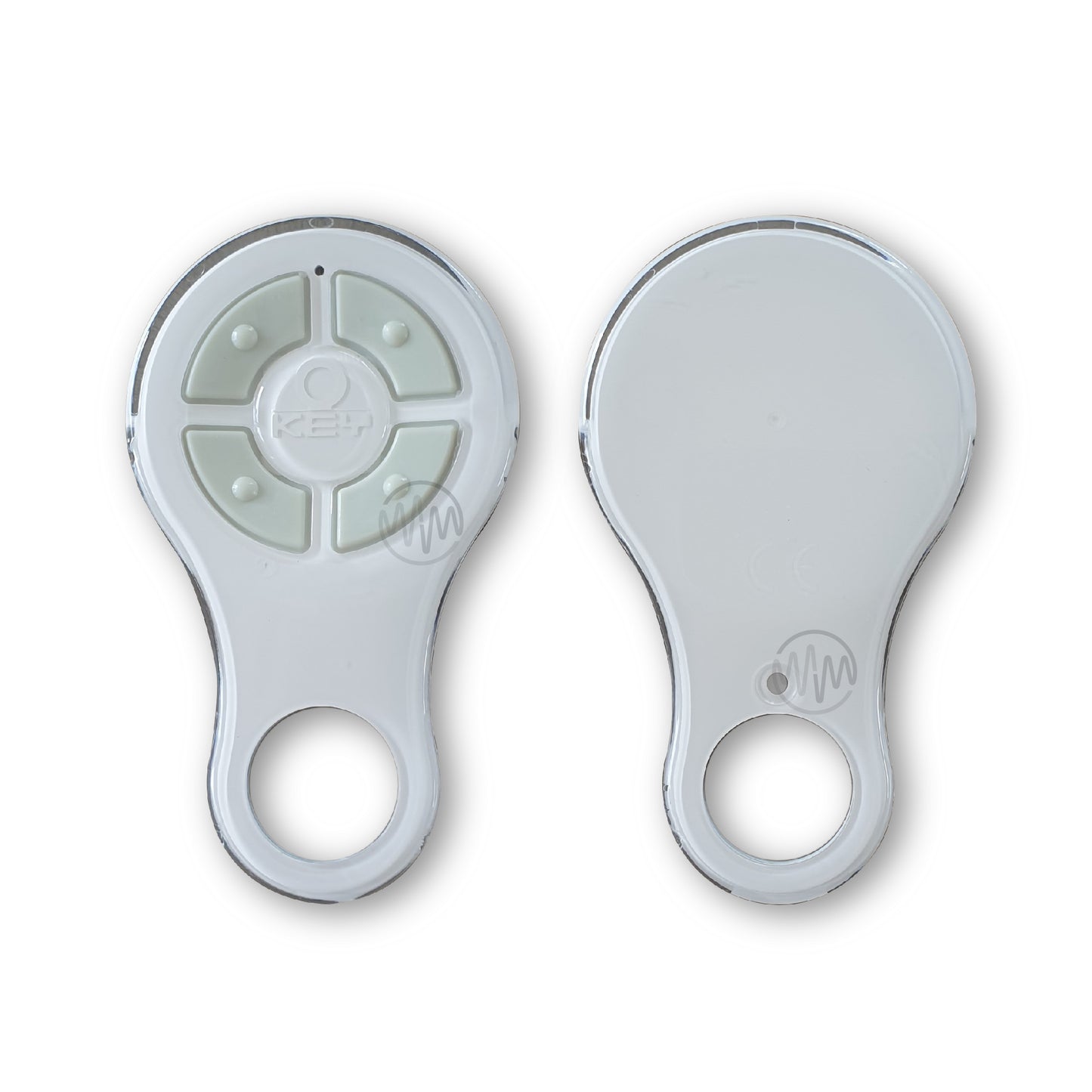 White replacement remote casing for Key Automation garage gate remotes