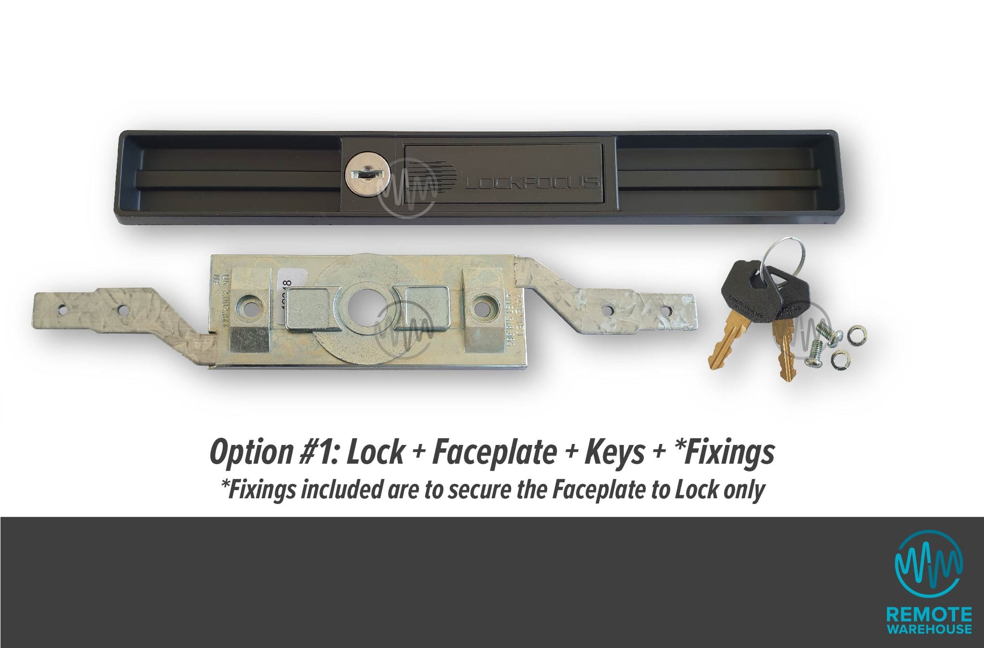 Lock Focus V4 roller door lock system set with keys & fixings