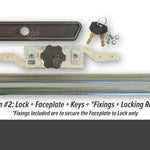 Lock Focus V9 roller door lock system set with rods, keys & fixings