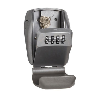 Master Lock MA5415 heavy duty metal lock box half open with keys inside