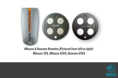 Mhouse & Downee branded gate remote TX4 & GTX4 models 