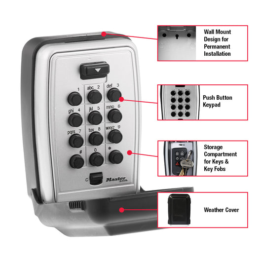 Master Lock MA5423: Push Button Wall Mount Lock Box