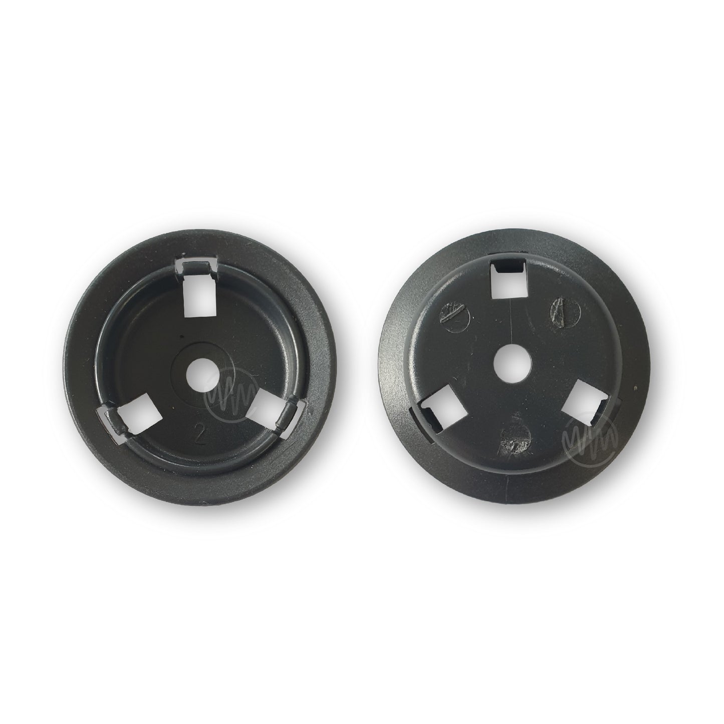 Front & back of wall bracket for Merlin M82 garage door remote