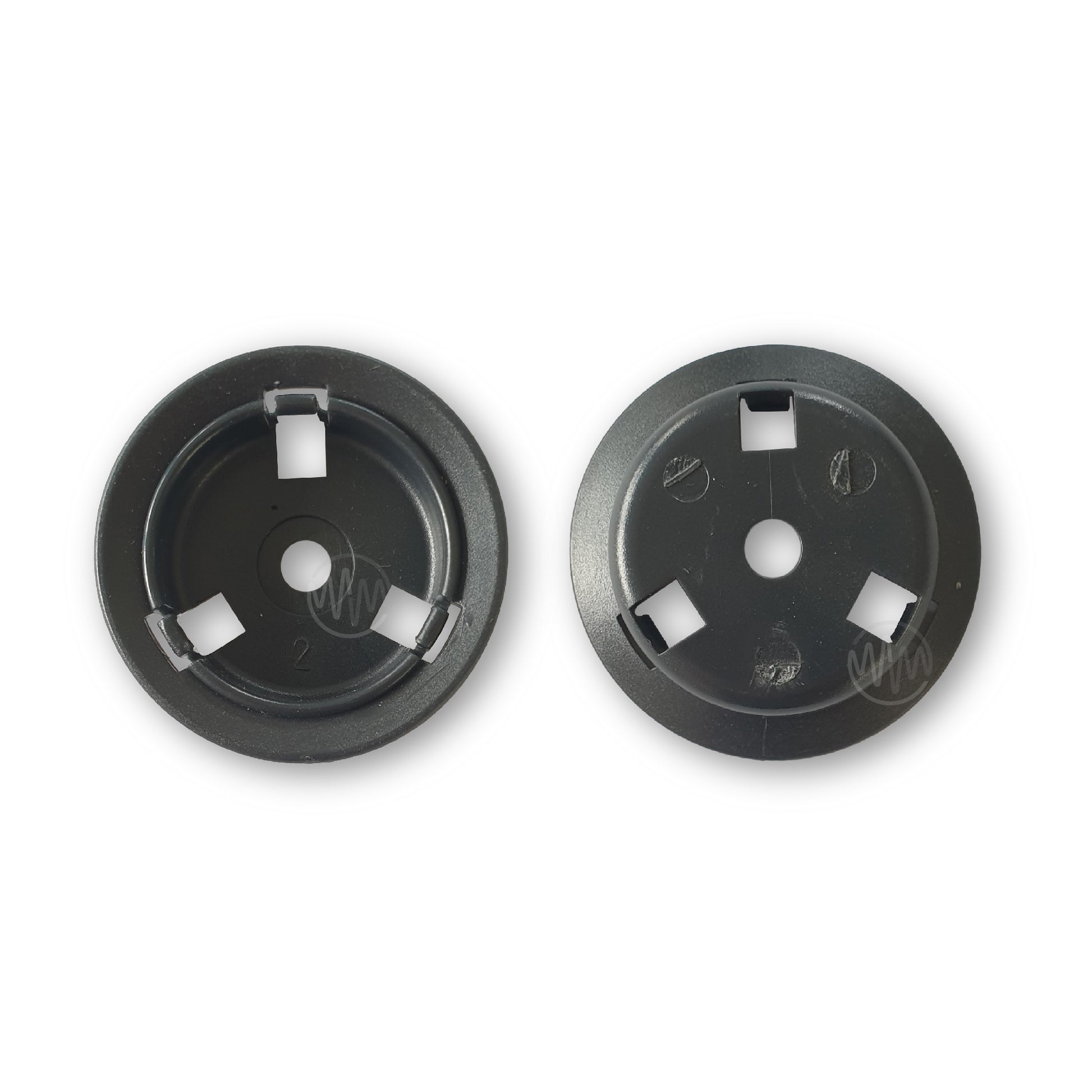 Front & back of wall bracket for Merlin M82 garage door remote