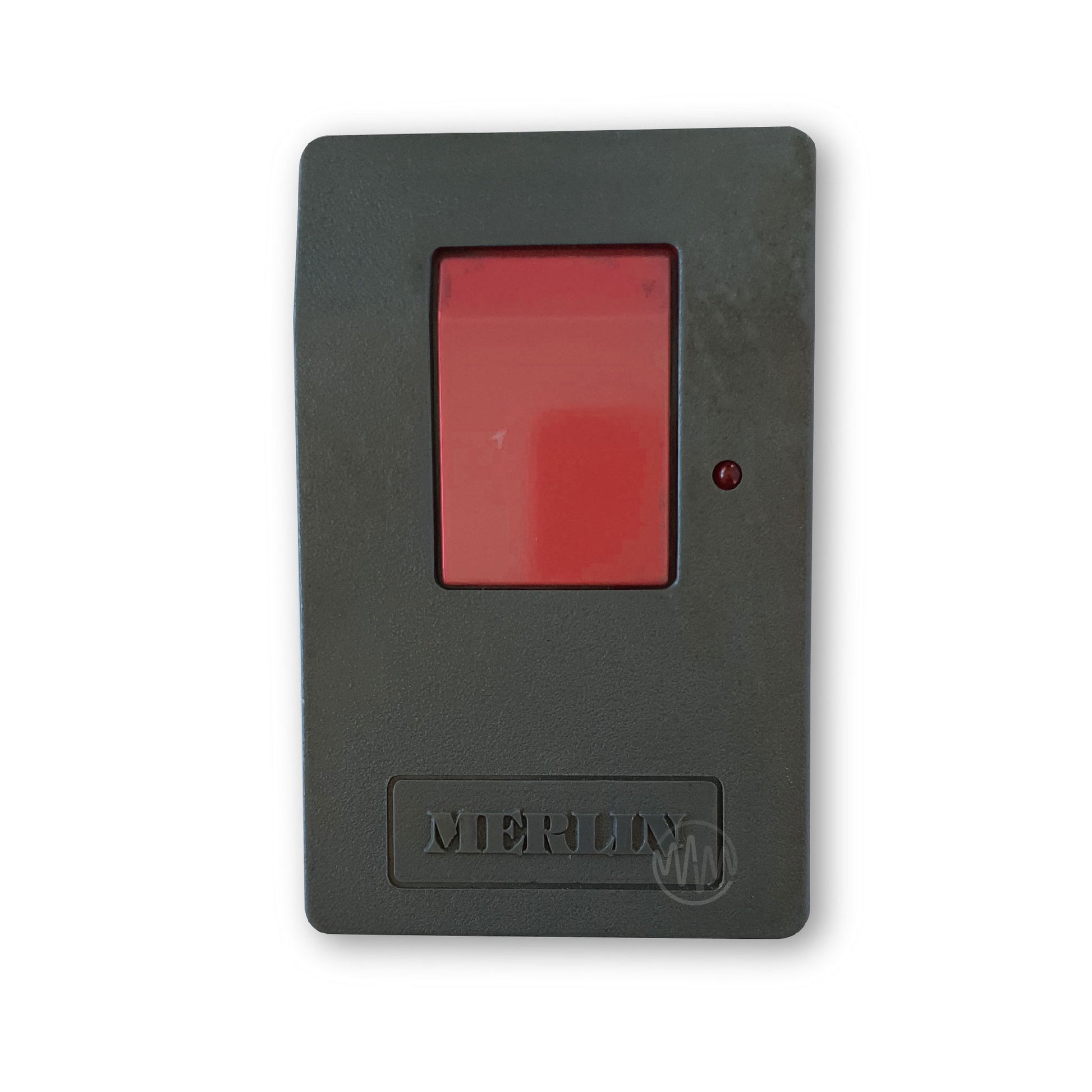 Merlin model 1000 large grey garage door remote with big red rectangle button