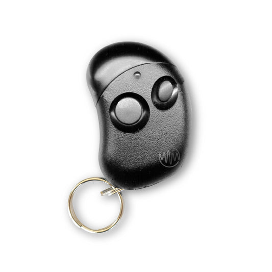 Mongoose bean shape black remote with 1 round & 1 oval button car alarm remote