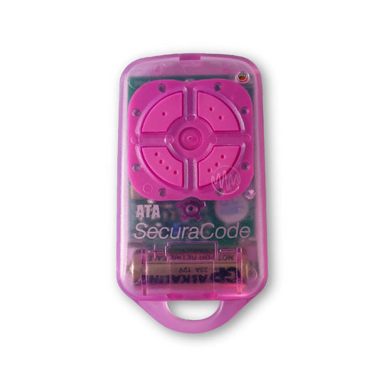 PTX-4 garage & gate remote with frosted Pink case & 4 pink buttons