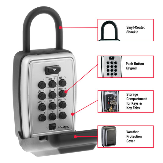 Master Lock MA5422: Push Button Lock Box With Shackle