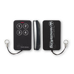 Black & silver Smooth operator remote shown from front/side/back views