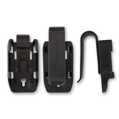 Black plastic sun visor clip attachment to fit Remote King 4 button garage door remotes