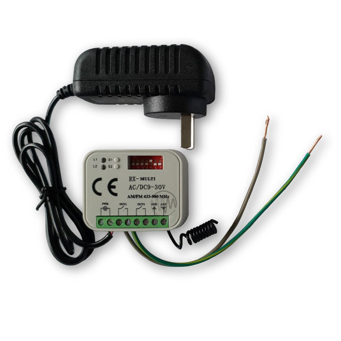 Garage Door add on receiver with power pack & wires attached