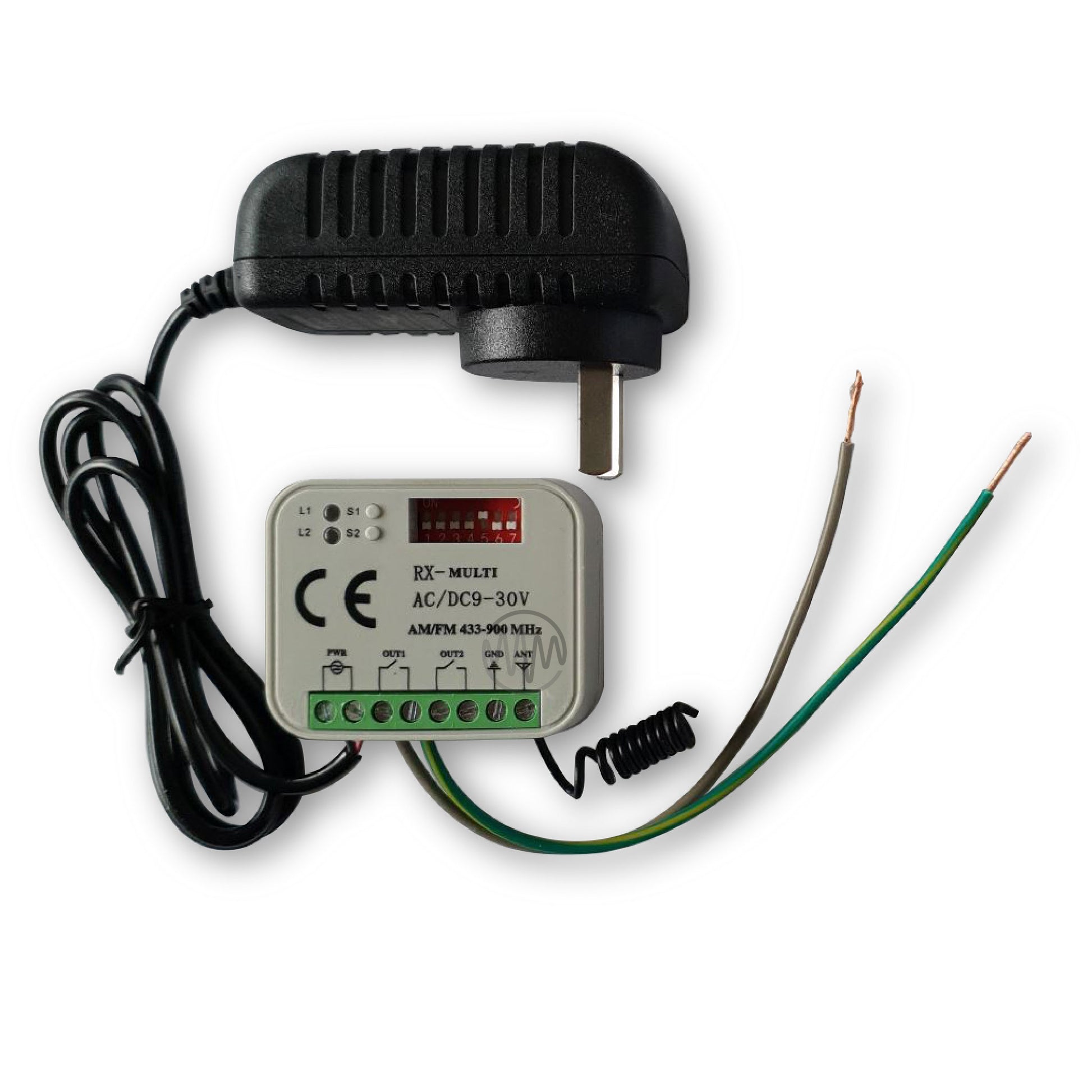 Garage Door add on receiver with power pack & wires attached