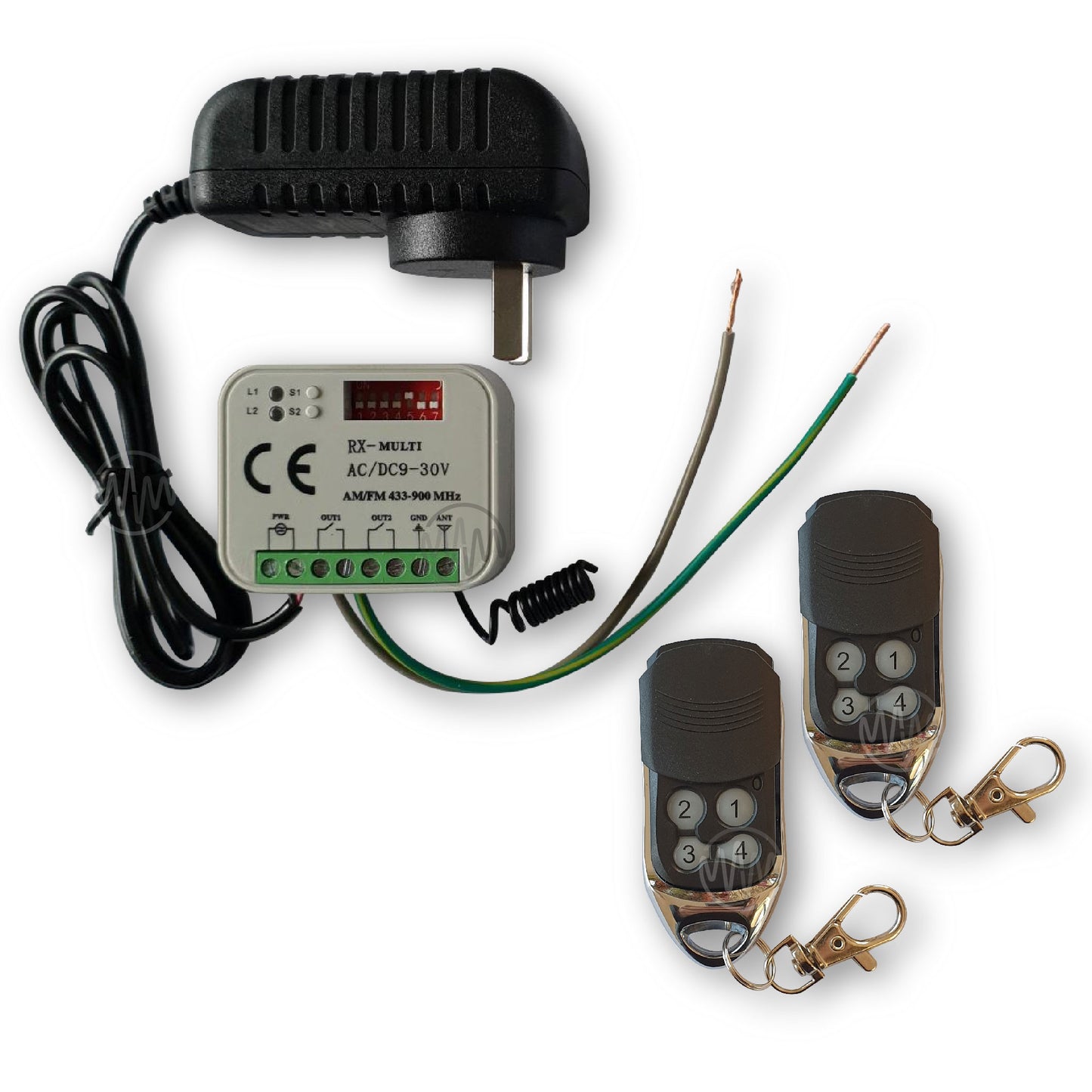Garage Door add on receiver with power pack & wires attached