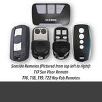 Group of all Seaside brand garage remote controls 