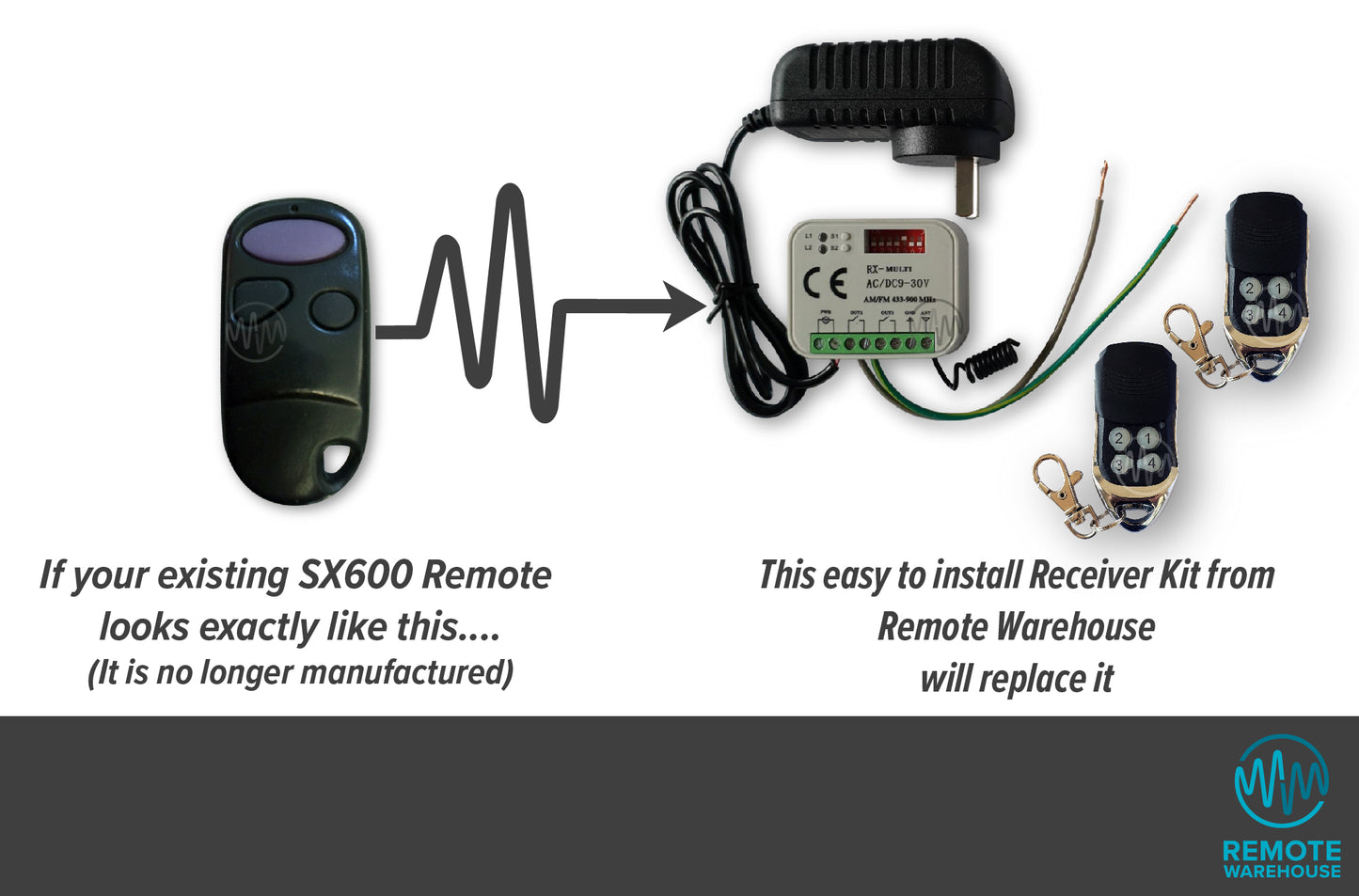 SX600 / SX800 Garage Remote (Garage Door Receiver Kit)