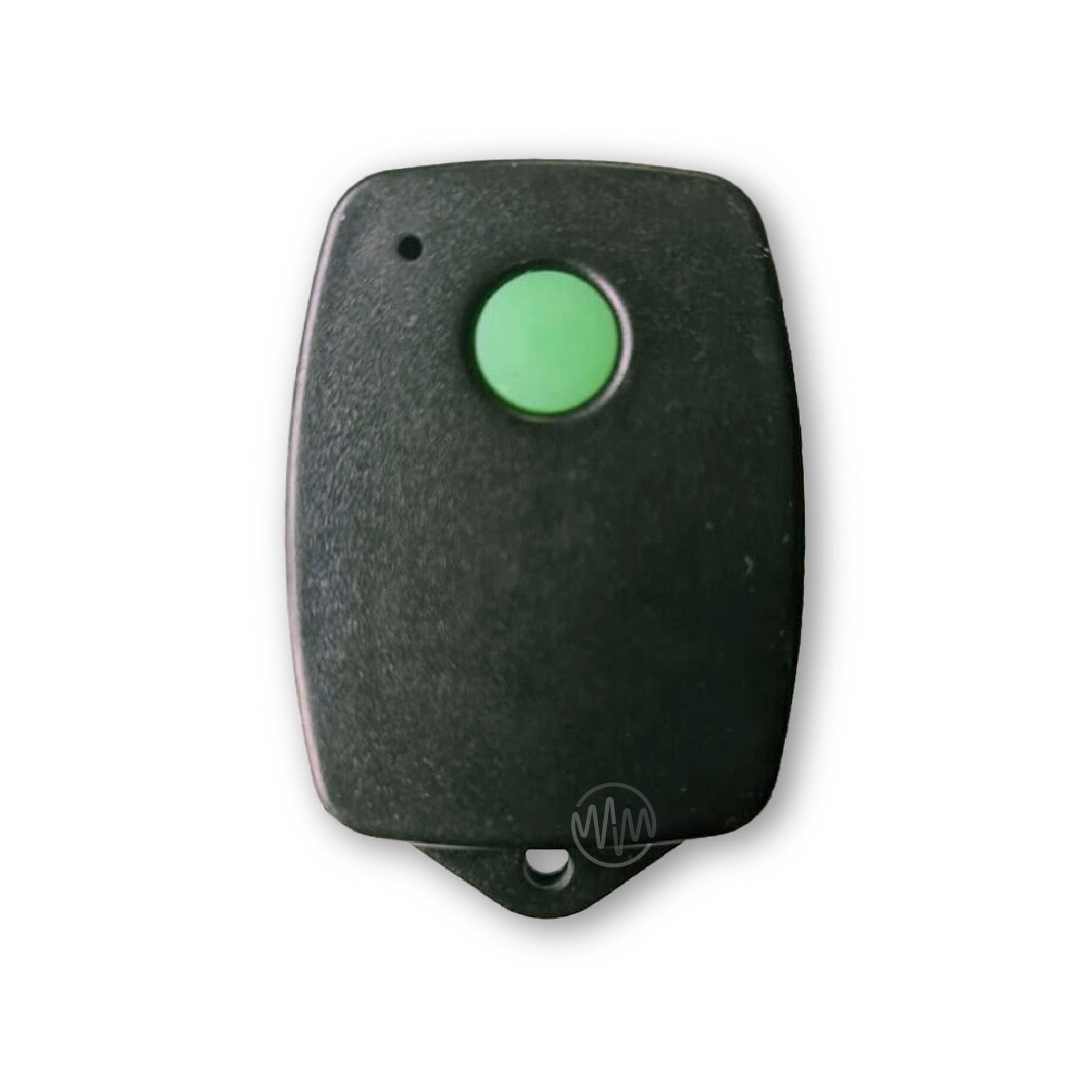 Black SkyKey MK300 remote control with a single round green button.