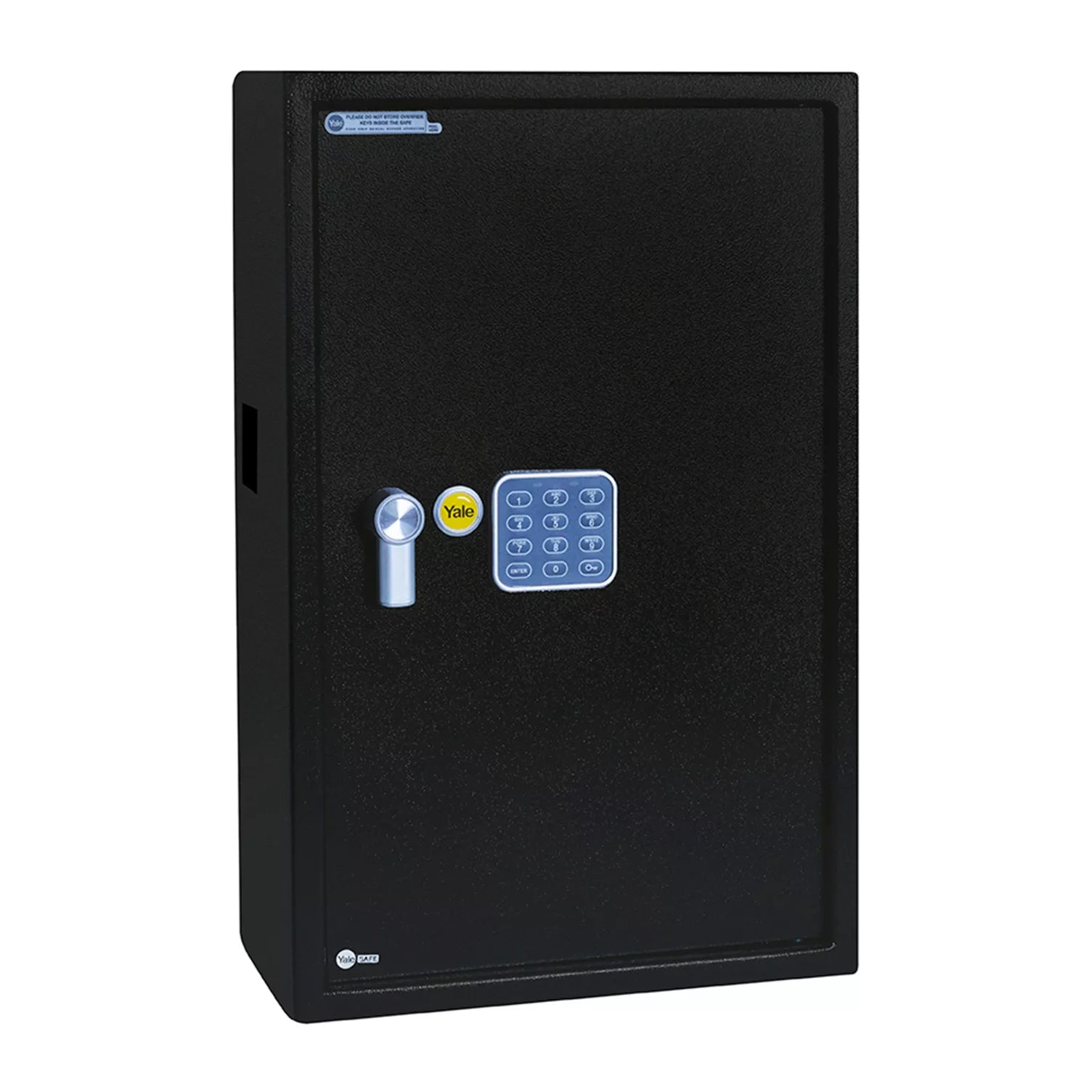 Front of Yale Black Large Electronic Key safe with digital keypad.