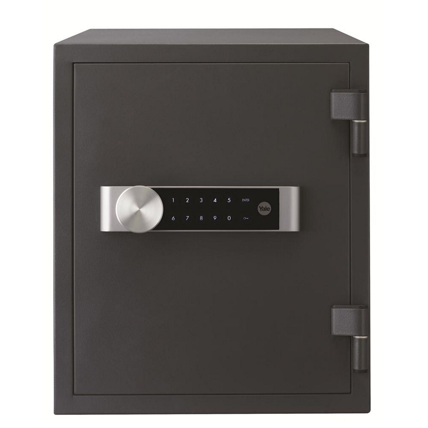 Front of black Yale Large Fire Safe with digital keypad.
