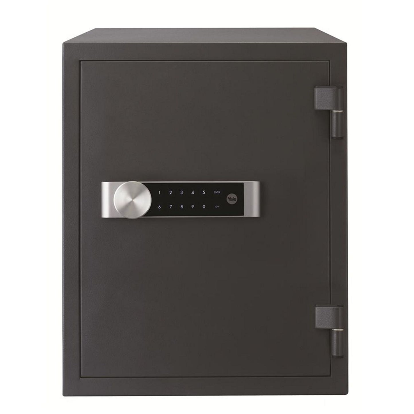 Front of black Yale Xtra Large Fire Safe with digital keypad.
