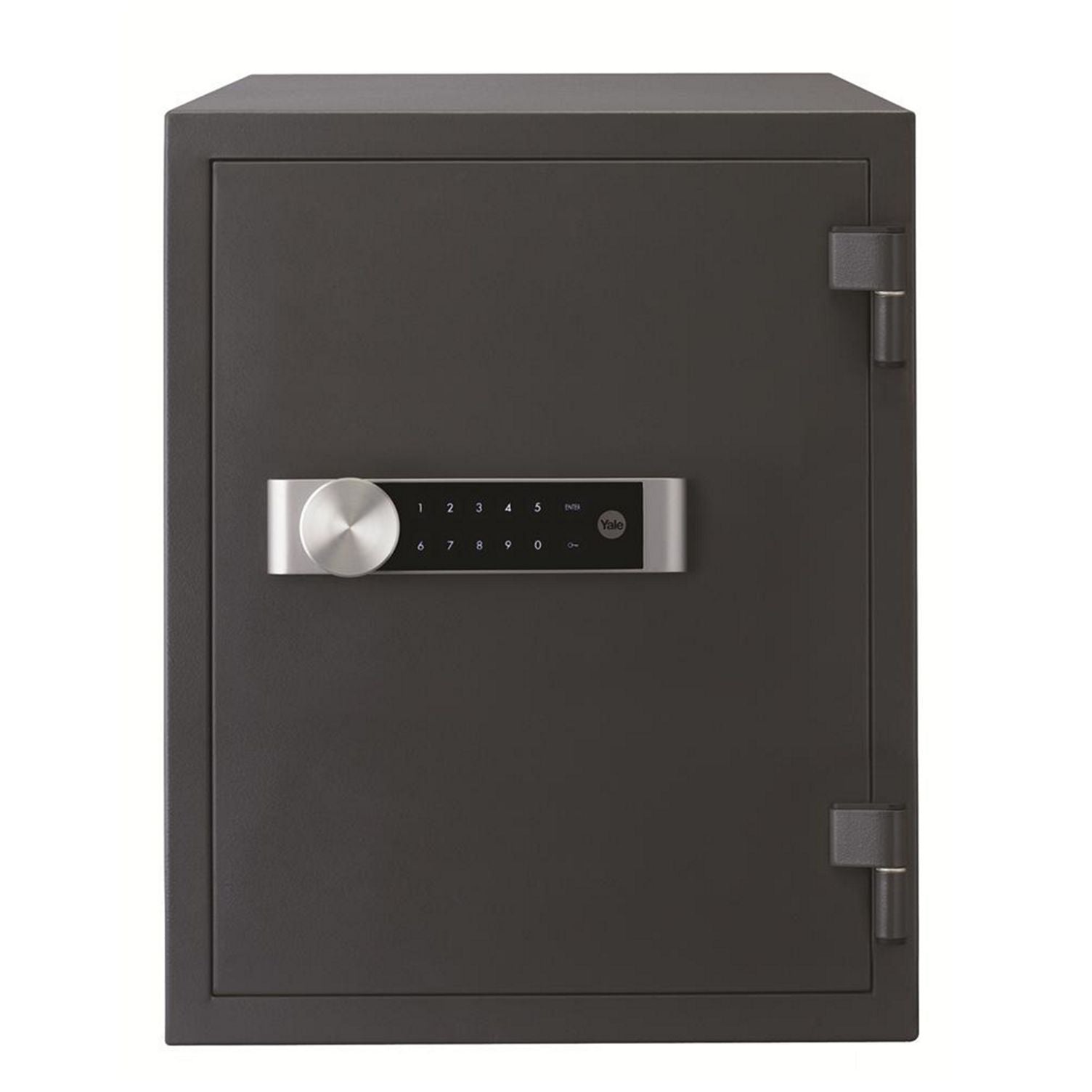 Front of black Yale Xtra Large Fire Safe with digital keypad.