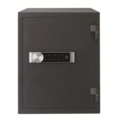 Front of black Yale Xtra Large Fire Safe with digital keypad.