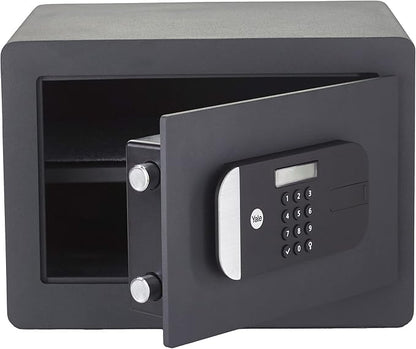 Black Yale Maximum Security Home Safe with door open.