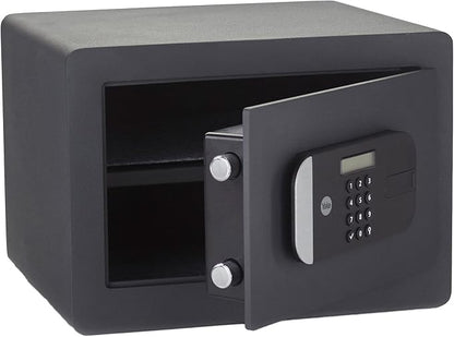Black Yale Maximum Security Home Safe with door open.