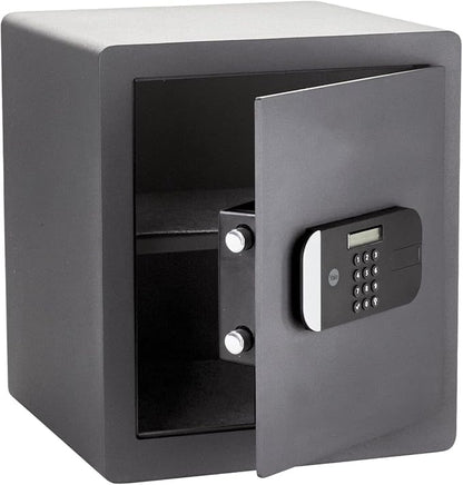 Black Yale Maximum Security Office Safe with door open.