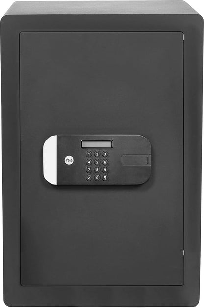 Front of black Yale Maximum Security Professional safe with digital keypad.