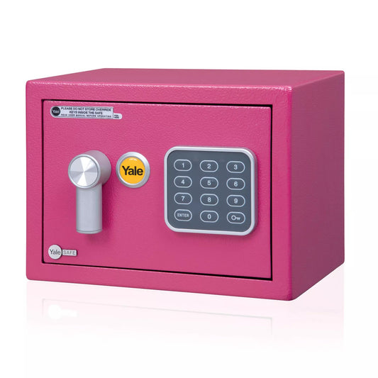 Yale bright pink mini safe with digital key pad