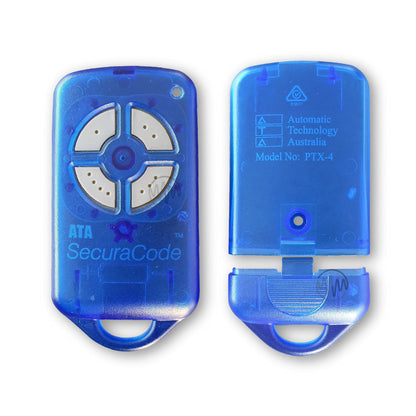 Blue replacement remote casing for PTX-4 model garage remotes