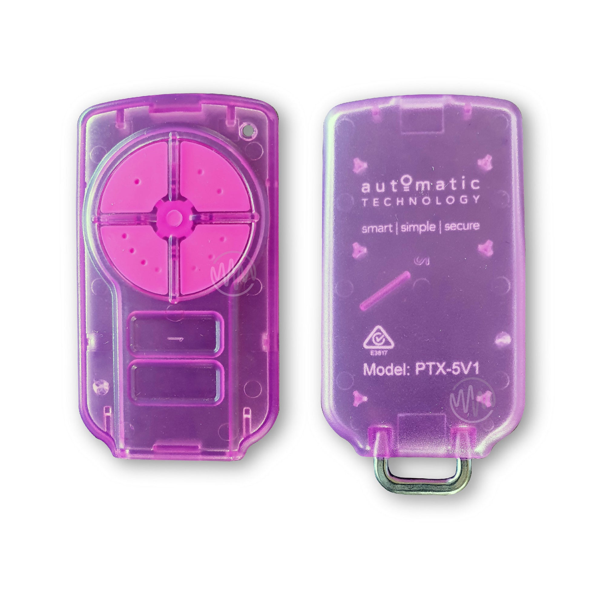 Pink replacement remote casing for PTX-5v1 model garage remotes