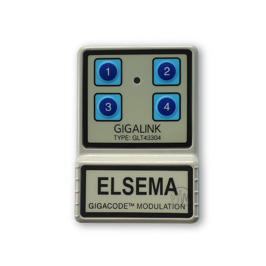Large beige rectangle Gigalink GLT43304 remote with 4 raised blue numbered buttons