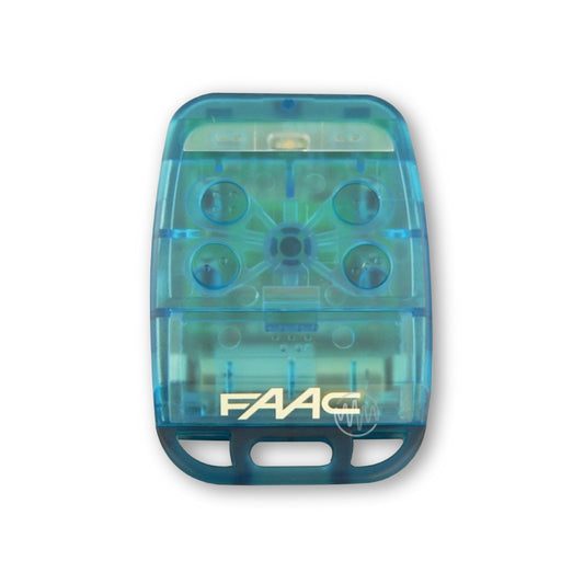 Faac TE4433H large green/blue 4 button gate remote