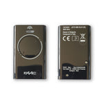 Front & back of Faac black XT2 868 SLH LR 2 button gate remote 