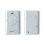 Front & back of Faac white XT4 433 SLH LR 4 button gate remote 