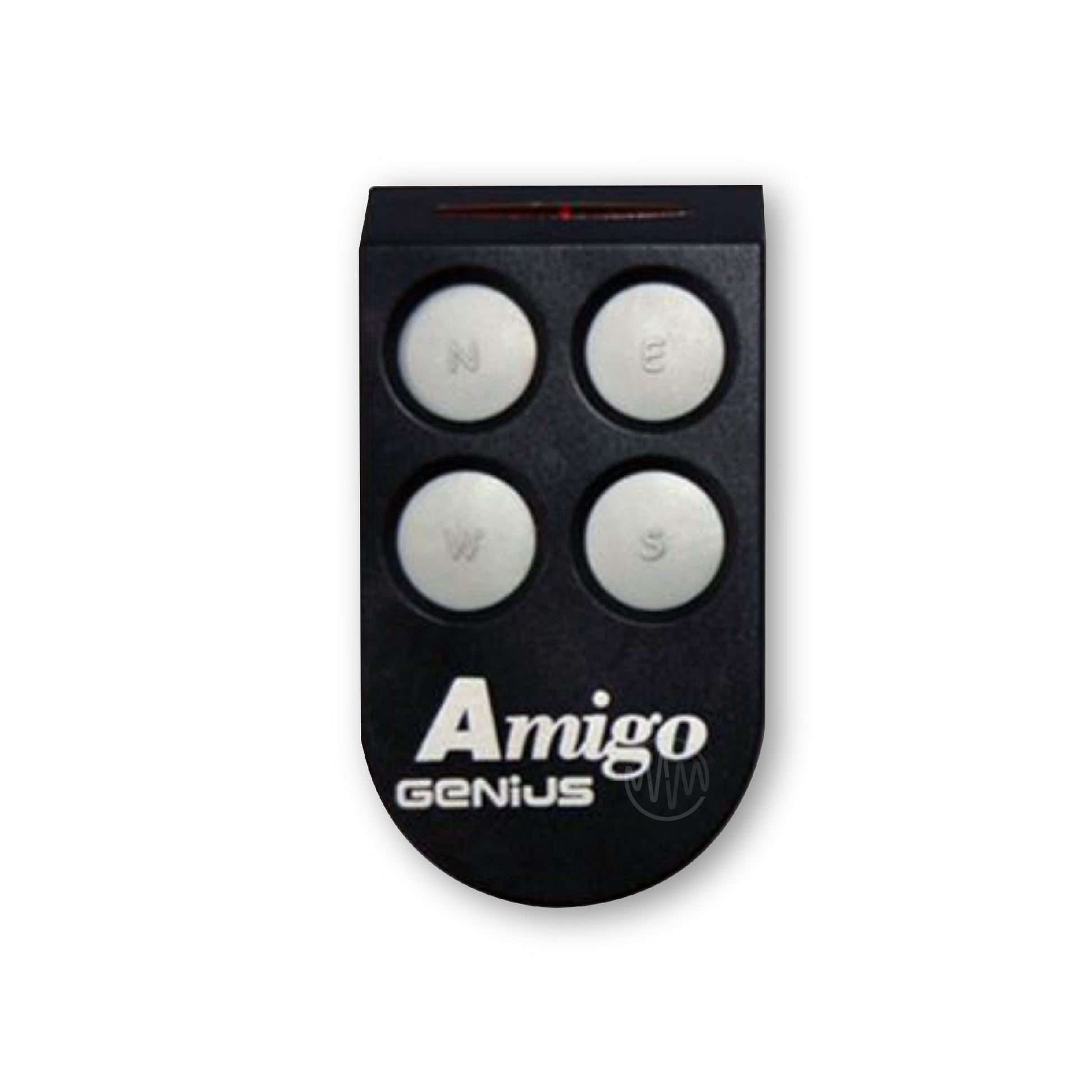 Genius Amigo black gate remote with 4  round buttons