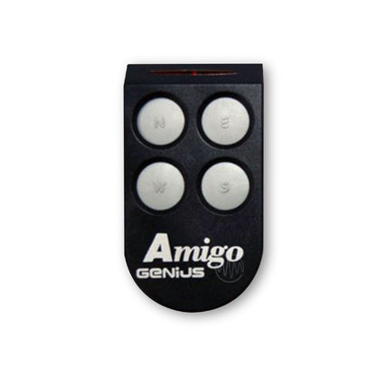 Genius Amigo black gate remote with 4  round buttons