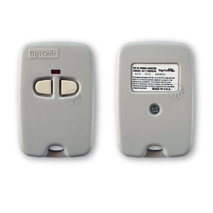Lees tech grey 2 button keyring remote front & back view