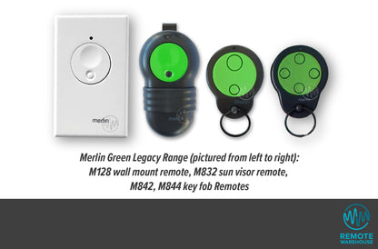 Merlin green button legacy range of garage door remotes