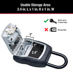 Master Lock MA5400 lockbox with shackle storage capacity & inner dimensions