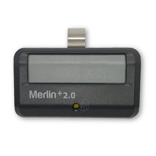 Merlin +2.0 Black sun visor garage remote with grey long single button