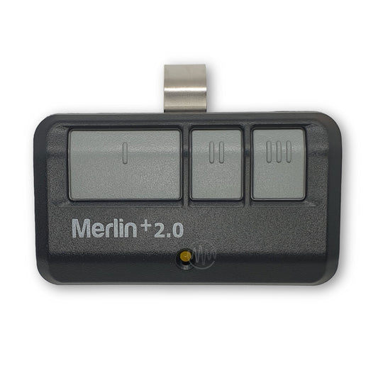 Merlin +2.0 E943M black with 3 grey buttons sun visor style garage remote